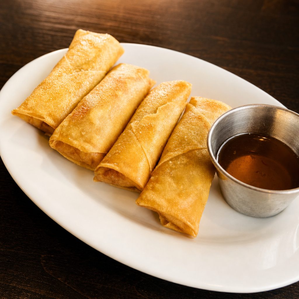 Vegetarian crispy rolls.