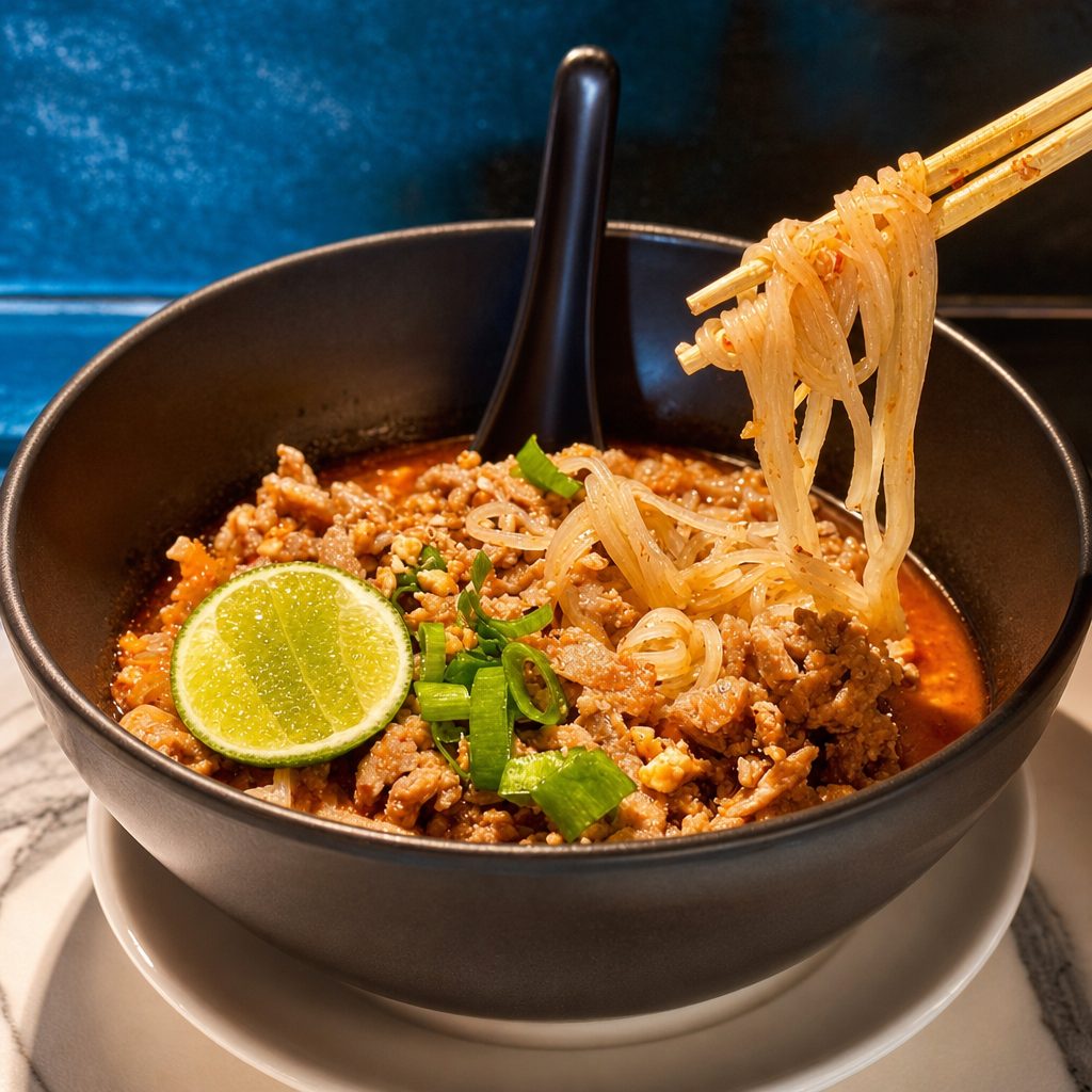 Special Tom Yum Noodles Soup.