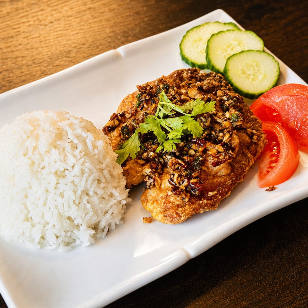 Crispy Fish with Spicy Garlic Sauce (Lunch).