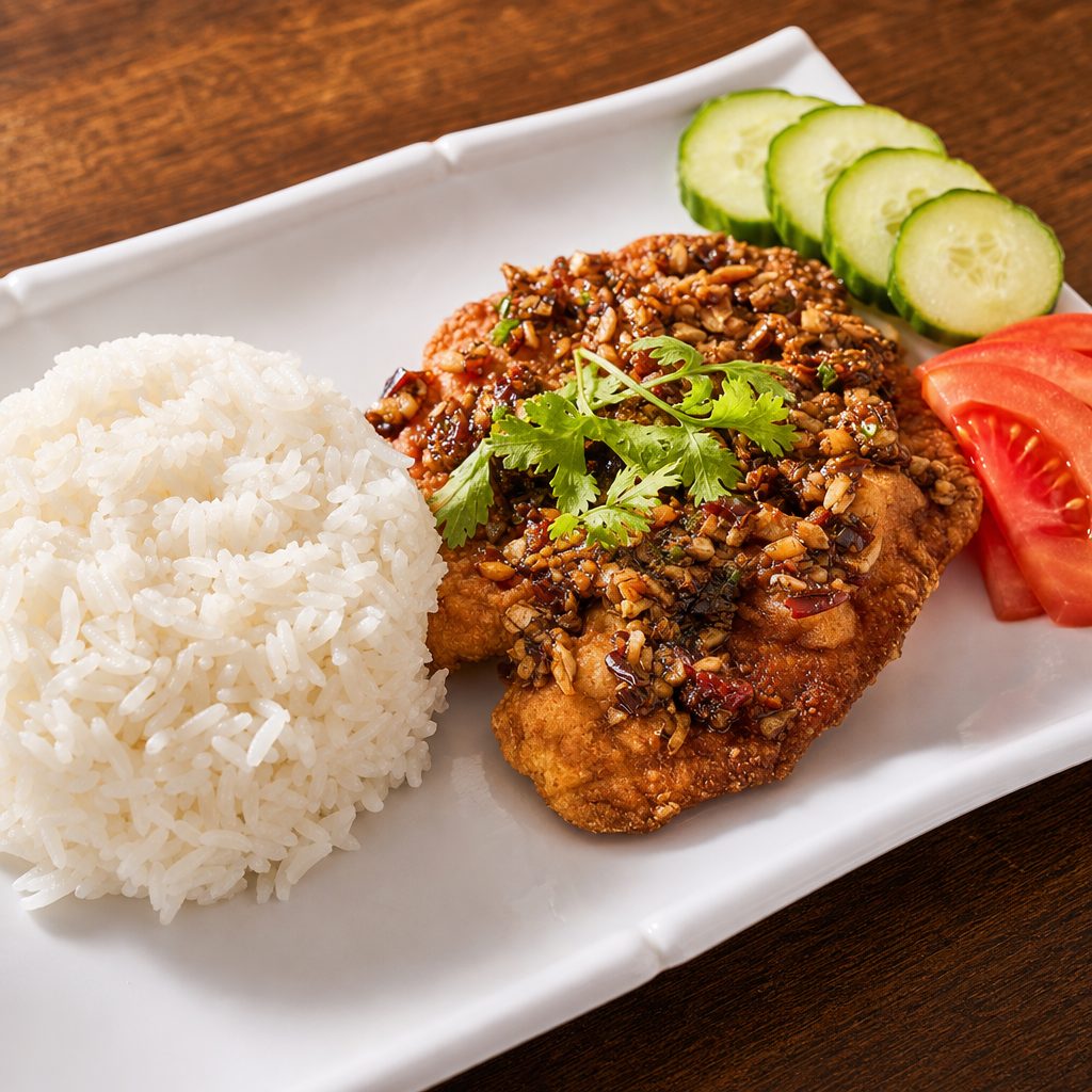 Crispy Fish with Spicy Garlic sauce.